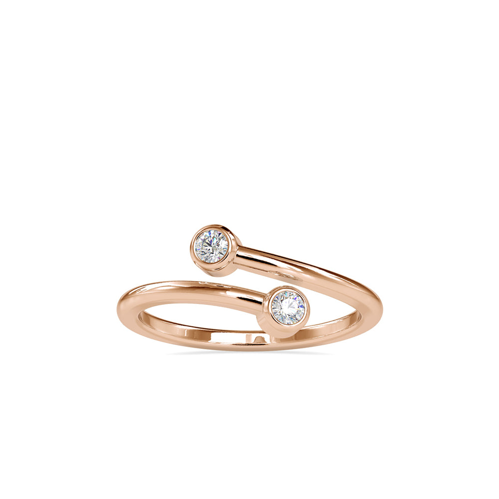 SKU: 0082 (10K) Open Wrap Diamond Ring in Rose Gold.