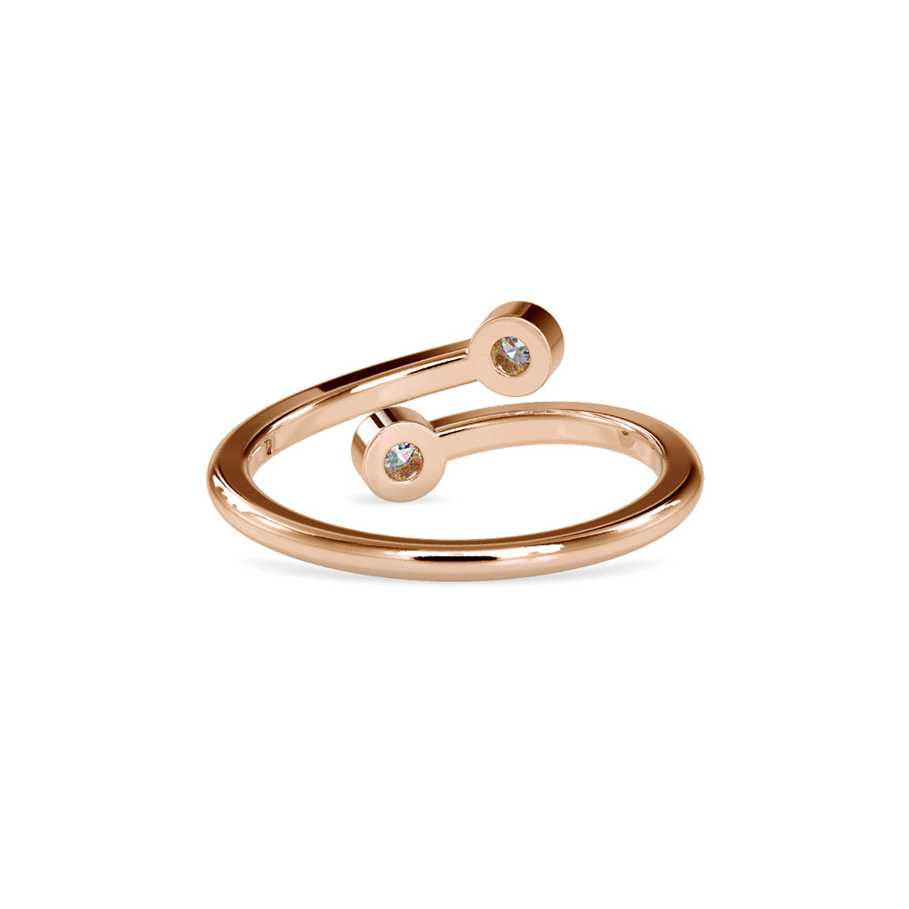 SKU: 0082 (22K) Open Wrap Diamond Ring in Rose Gold.
