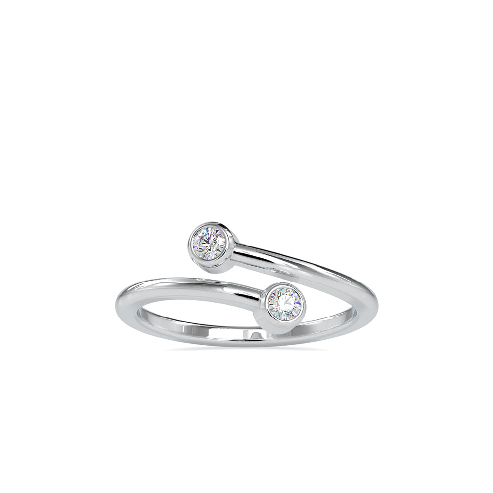 SKU: 0082 (18K) Open Wrap Diamond Ring in Rose Gold.