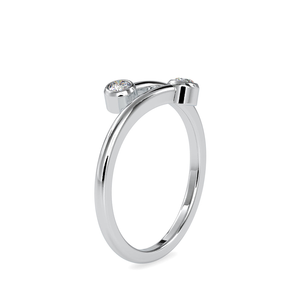 SKU: 0082 (18K) Open Wrap Diamond Ring in Rose Gold.