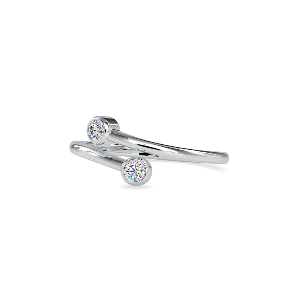 SKU: 0082 (22K) Open Wrap Diamond Ring in Rose Gold.