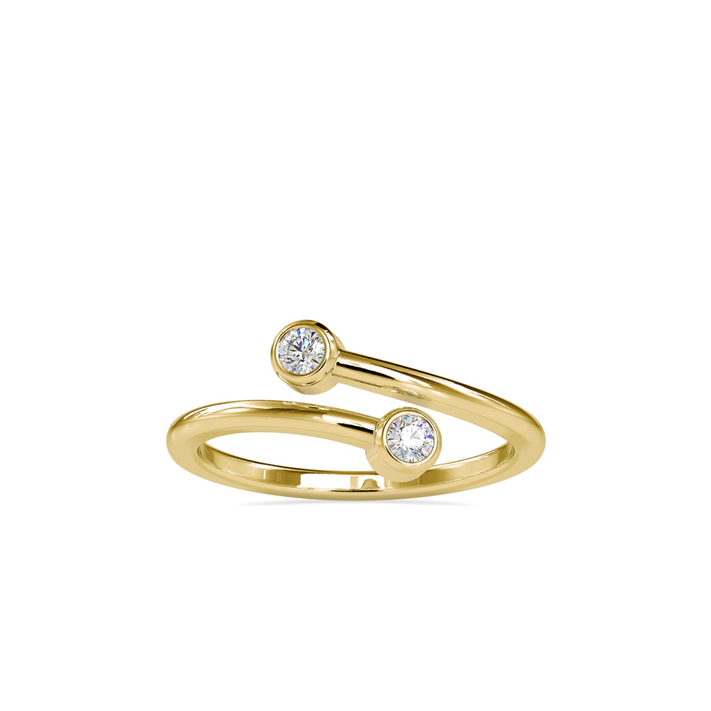 SKU: 0082 (18K) Open Wrap Diamond Ring in Rose Gold.