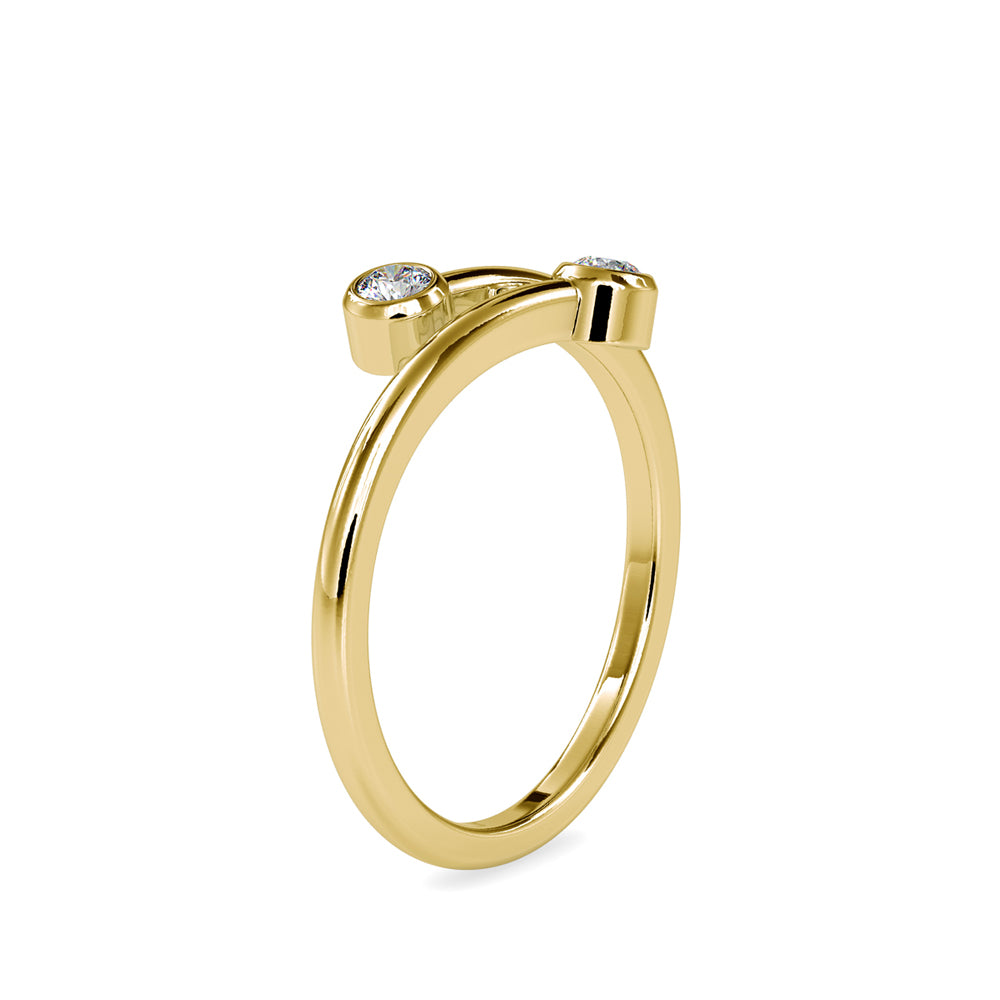 SKU: 0082 (10K) Open Wrap Diamond Ring in Rose Gold.