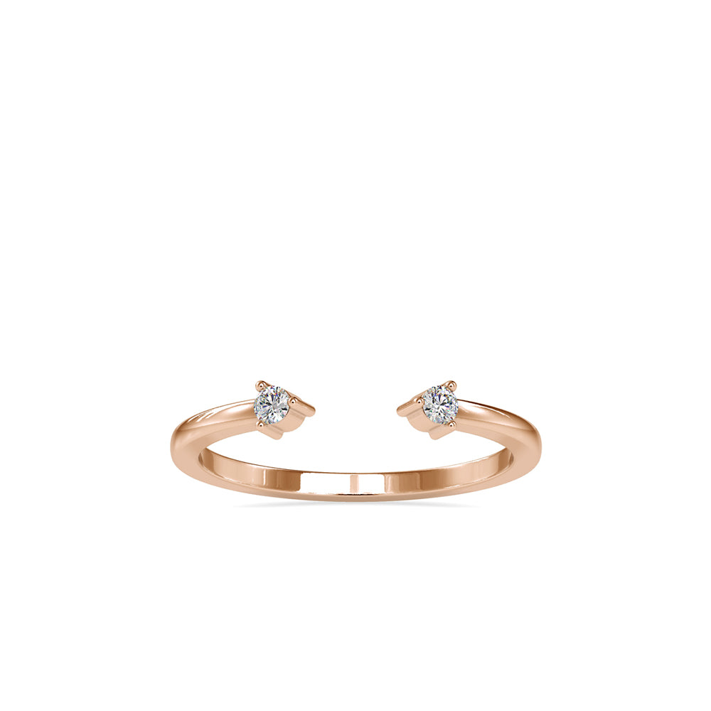 SKU: 0083 (22K) Dual stone Horseshoe Ring In Rose Gold.