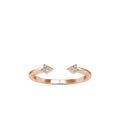 SKU: 0083 (14K) Dual stone Horseshoe Ring In Rose Gold.