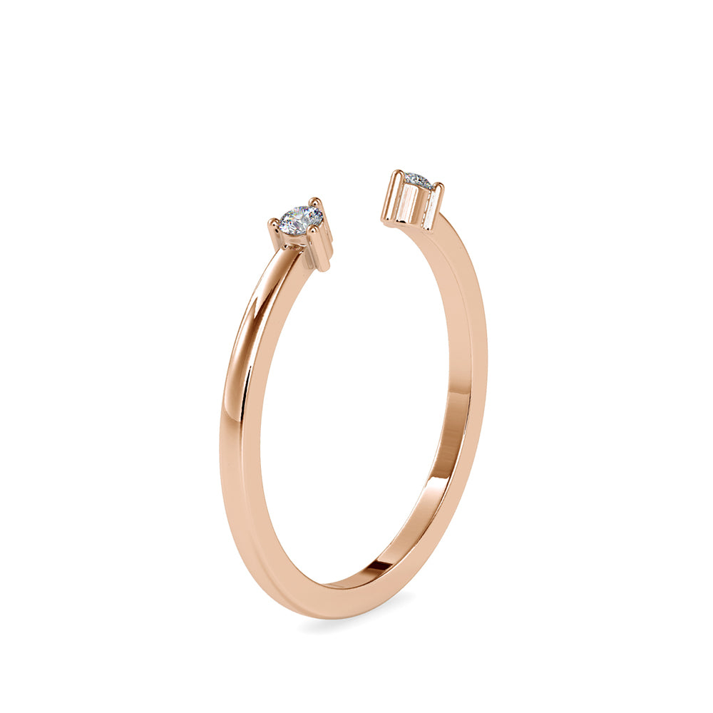 SKU: 0083 (10K) Dual stone Horseshoe Ring In Rose Gold.