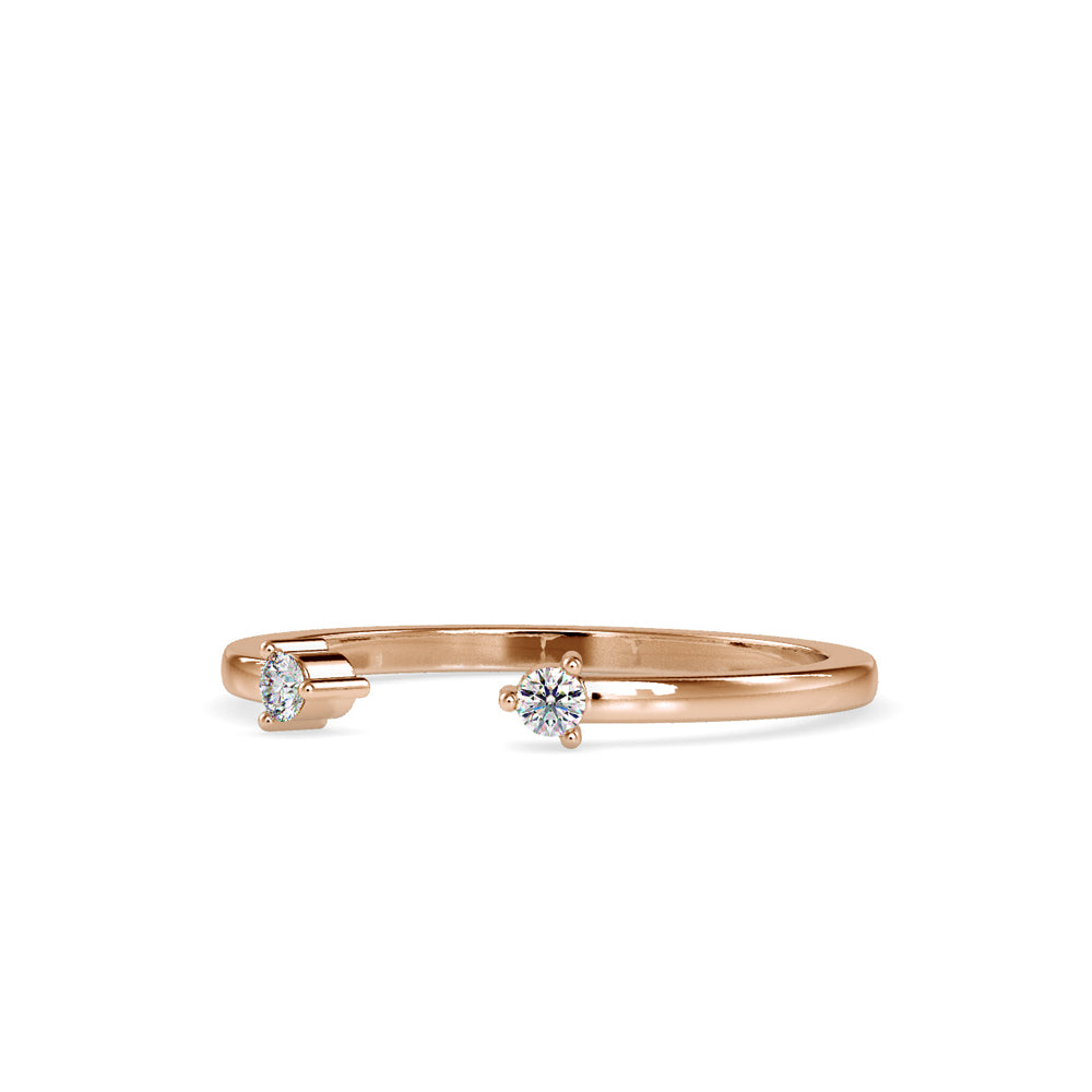 SKU: 0083 (18K) Dual stone Horseshoe Ring In Rose Gold.