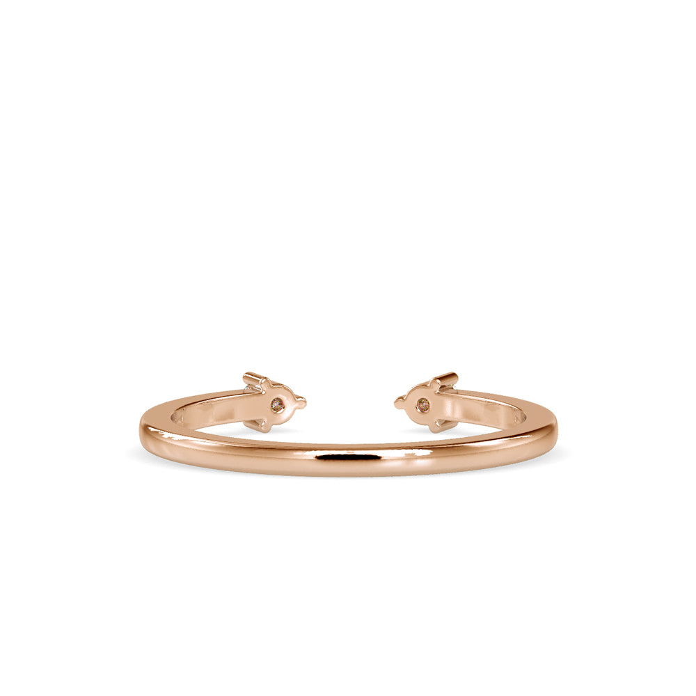 SKU: 0083 (22K) Dual stone Horseshoe Ring In Rose Gold.