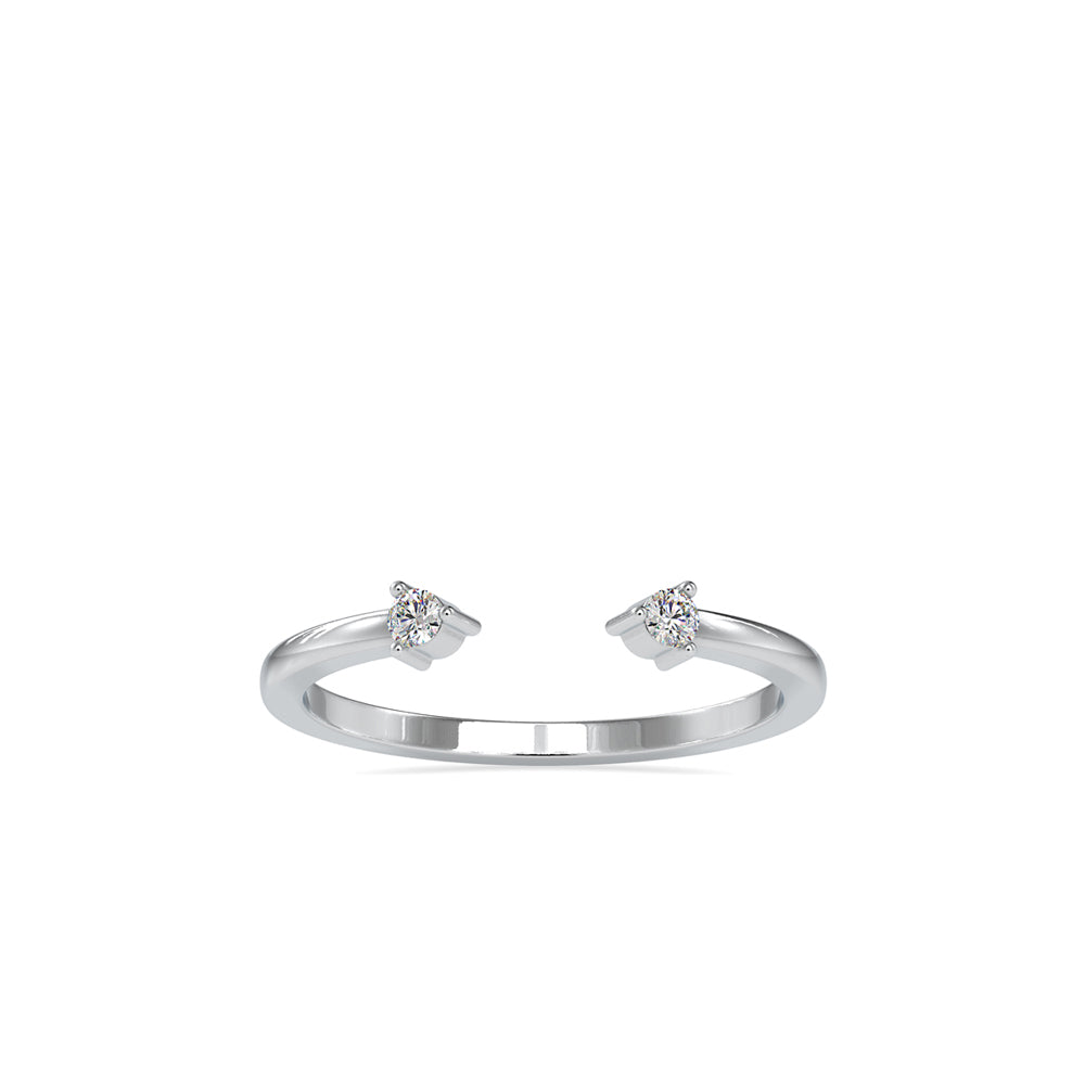 SKU: 0083 (10K) Dual stone Horseshoe Ring In Rose Gold.