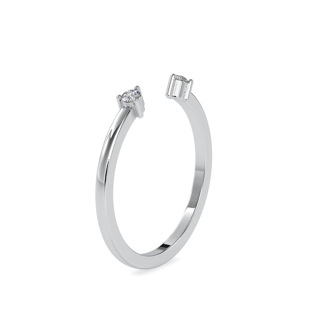 SKU: 0083 (14K) Dual stone Horseshoe Ring In Rose Gold.