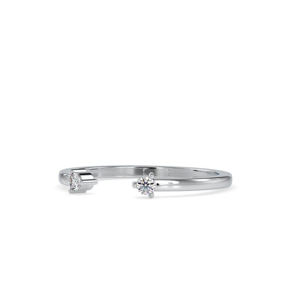 SKU: 0083 (14K) Dual stone Horseshoe Ring In Rose Gold.
