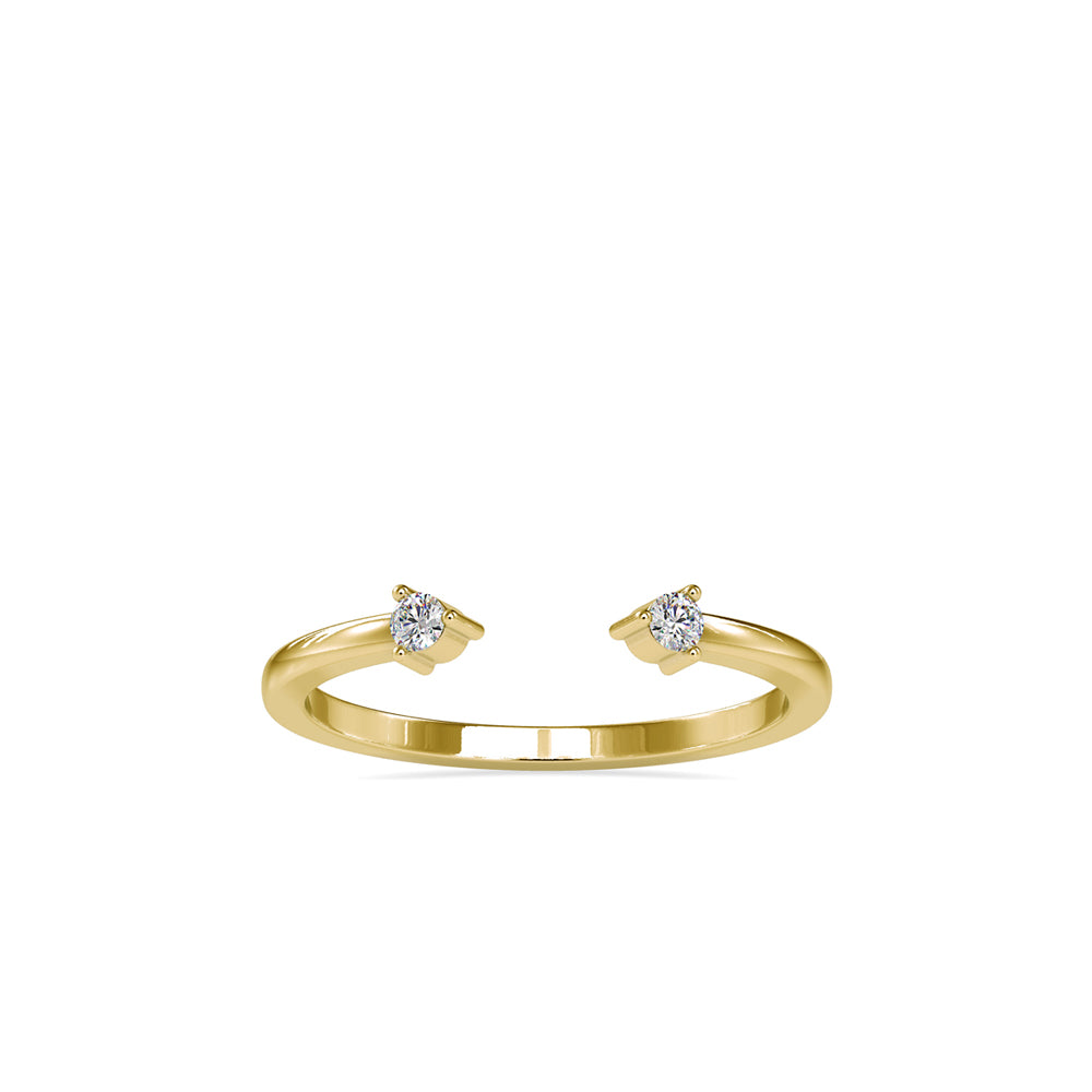 SKU: 0083 (10K) Dual stone Horseshoe Ring In Rose Gold.