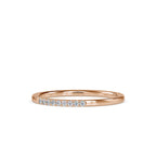 SKU: 0084 (10K) Dainty Diamond Bead-setting Wedding Band in Rose Gold.