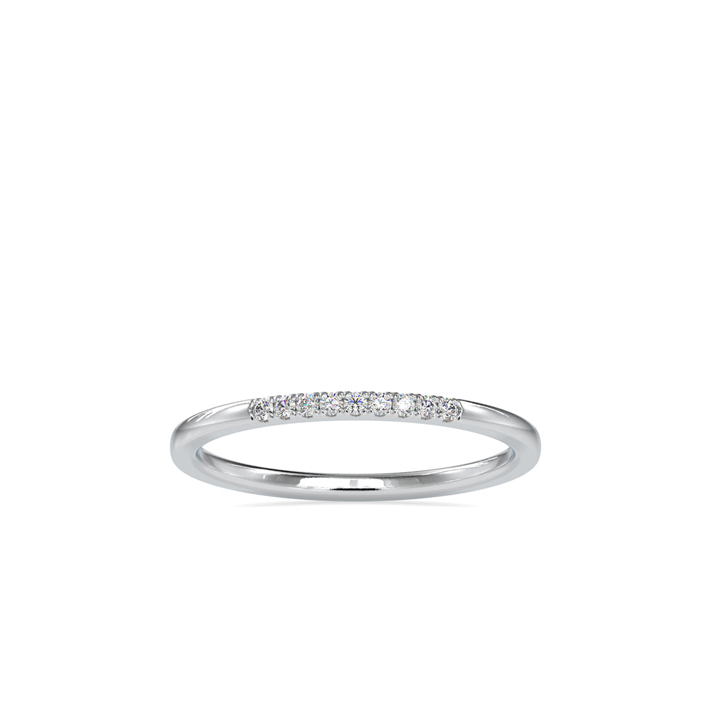 SKU: 0084 (18K) Dainty Diamond Bead-setting Wedding Band in Rose Gold.