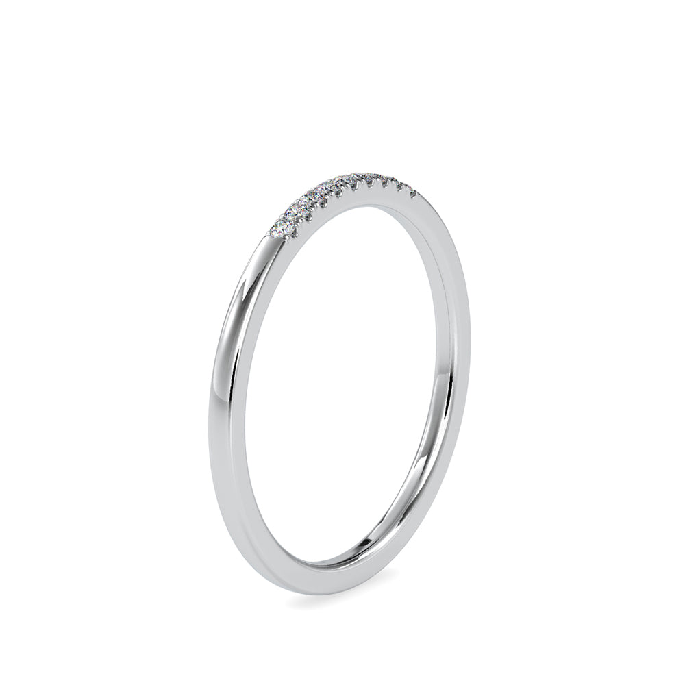 SKU: 0084 (14K) Dainty Diamond Bead-setting Wedding Band in Rose Gold.