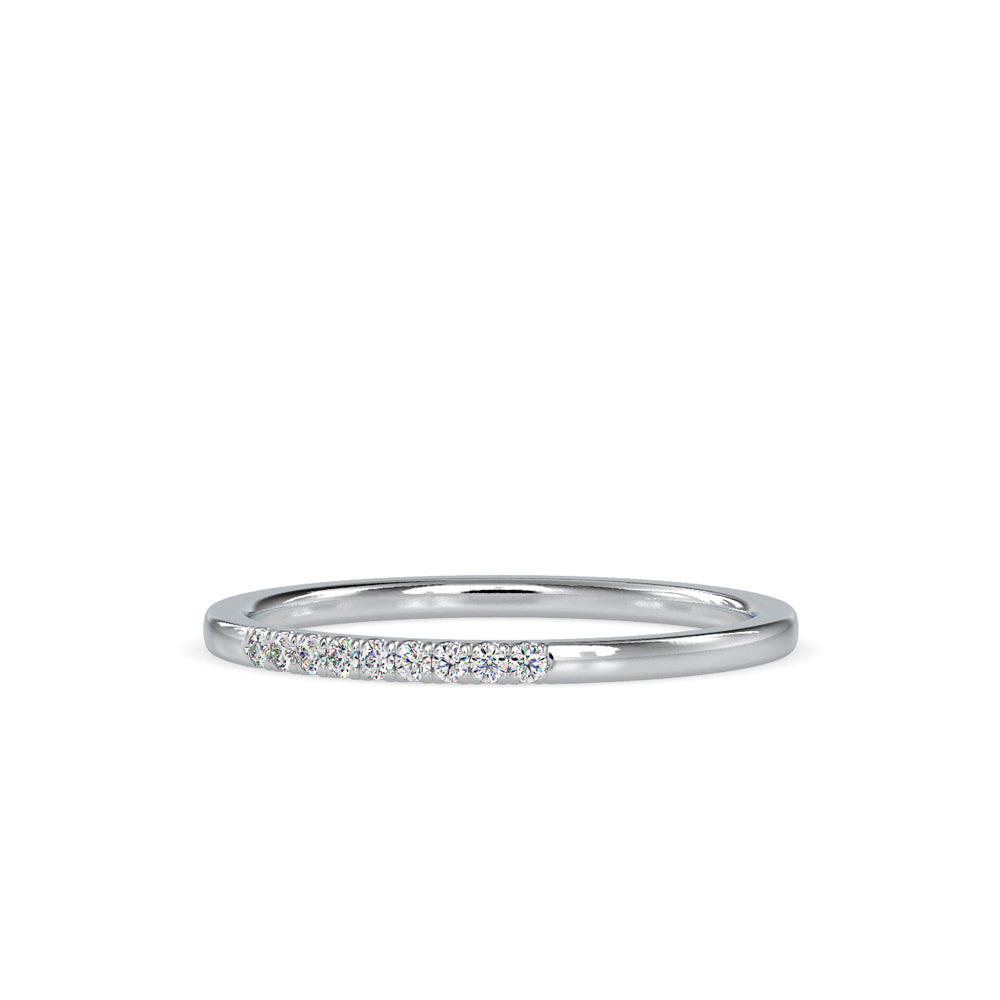 SKU: 0084 (18K) Dainty Diamond Bead-setting Wedding Band in Rose Gold.