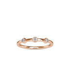 SKU: 0085 (10K) Minimalist Three-stone Ring in Rose Gold.