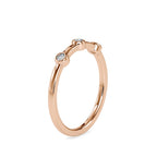 SKU: 0085 (10K) Minimalist Three-stone Ring in Rose Gold.