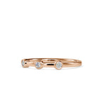 SKU: 0085 (10K) Minimalist Three-stone Ring in Rose Gold.