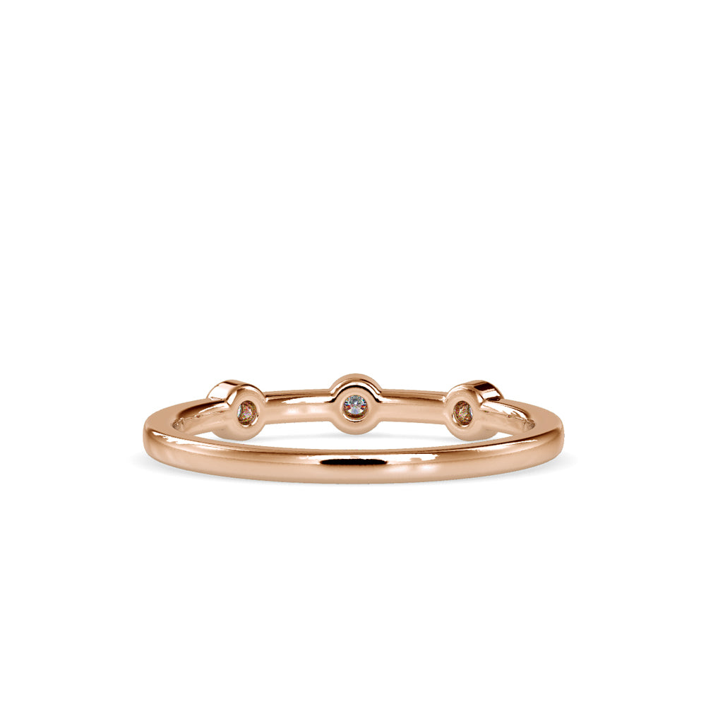SKU: 0085 (18K) Minimalist Three-stone Ring in Rose Gold.