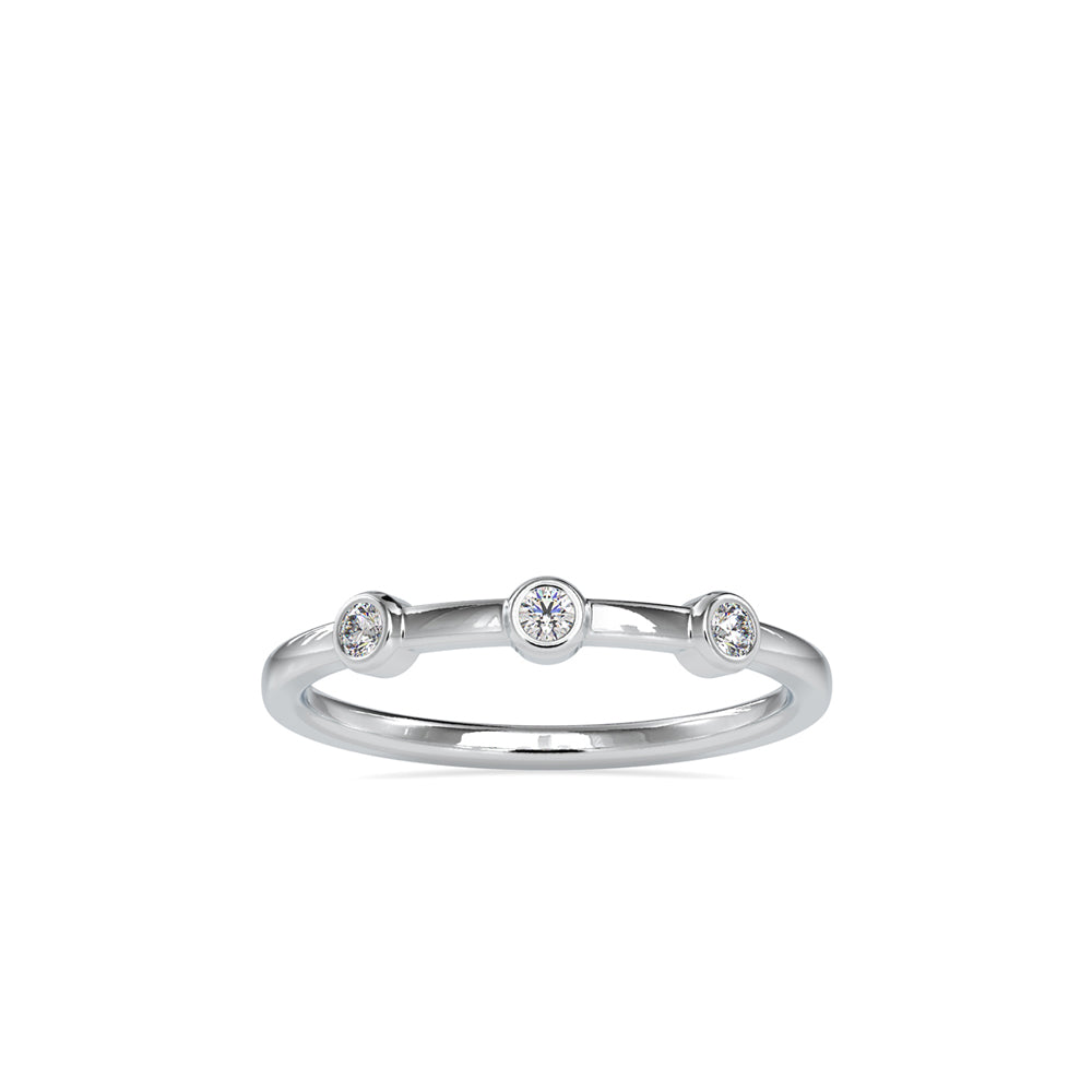 SKU: 0085 (18K) Minimalist Three-stone Ring in Rose Gold.