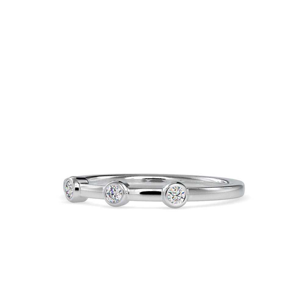 SKU: 0085 (14K) Minimalist Three-stone Ring in Rose Gold.