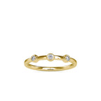 SKU: 0085 (22K) Minimalist Three-stone Ring in Rose Gold.