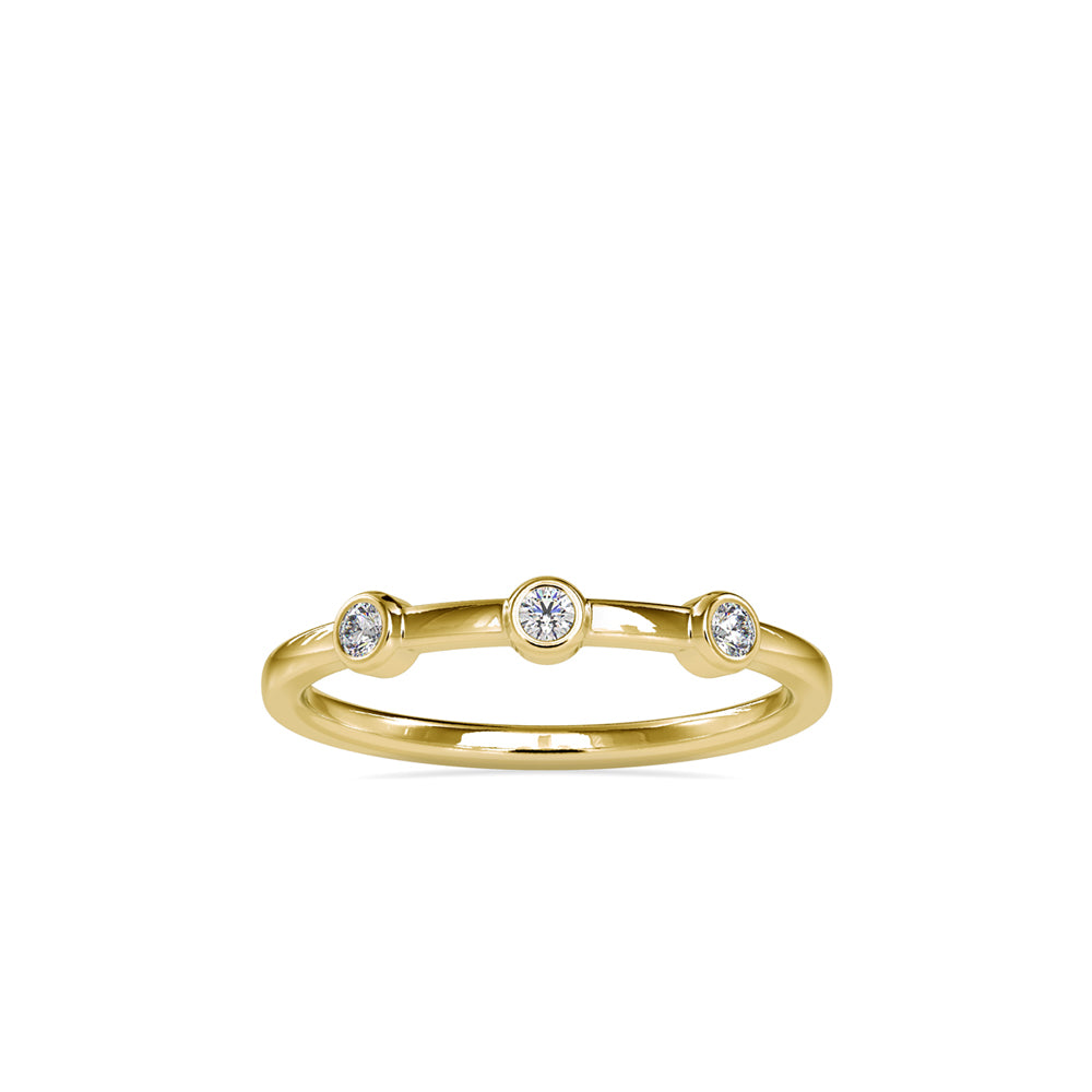 SKU: 0085 (22K) Minimalist Three-stone Ring in Rose Gold.