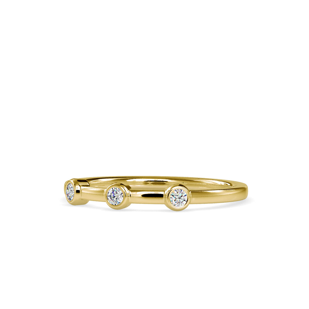 SKU: 0085 (10K) Minimalist Three-stone Ring in Rose Gold.