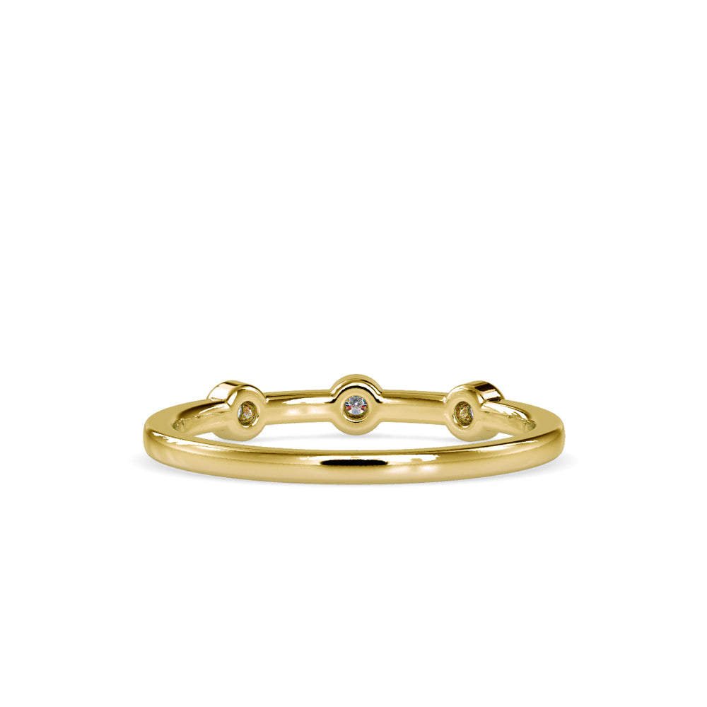 SKU: 0085 (10K) Minimalist Three-stone Ring in Rose Gold.