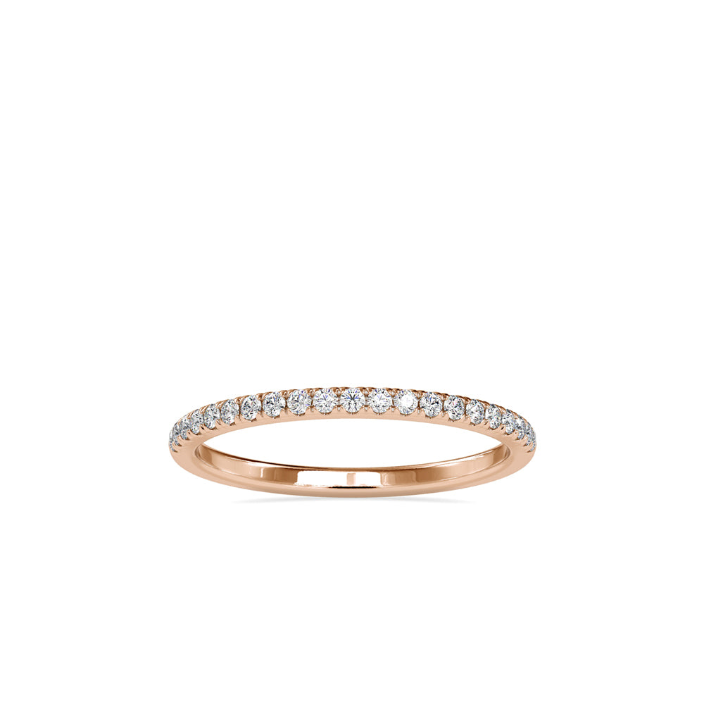 SKU: 0088 (14K) Petite Diamond Wedding Band in Rose Gold.