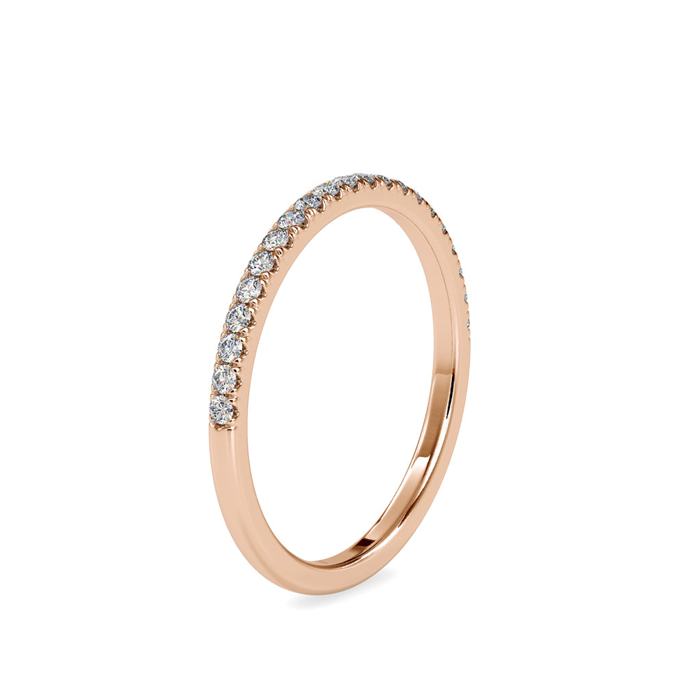 SKU: 0088 (10K) Petite Diamond Wedding Band in Rose Gold.