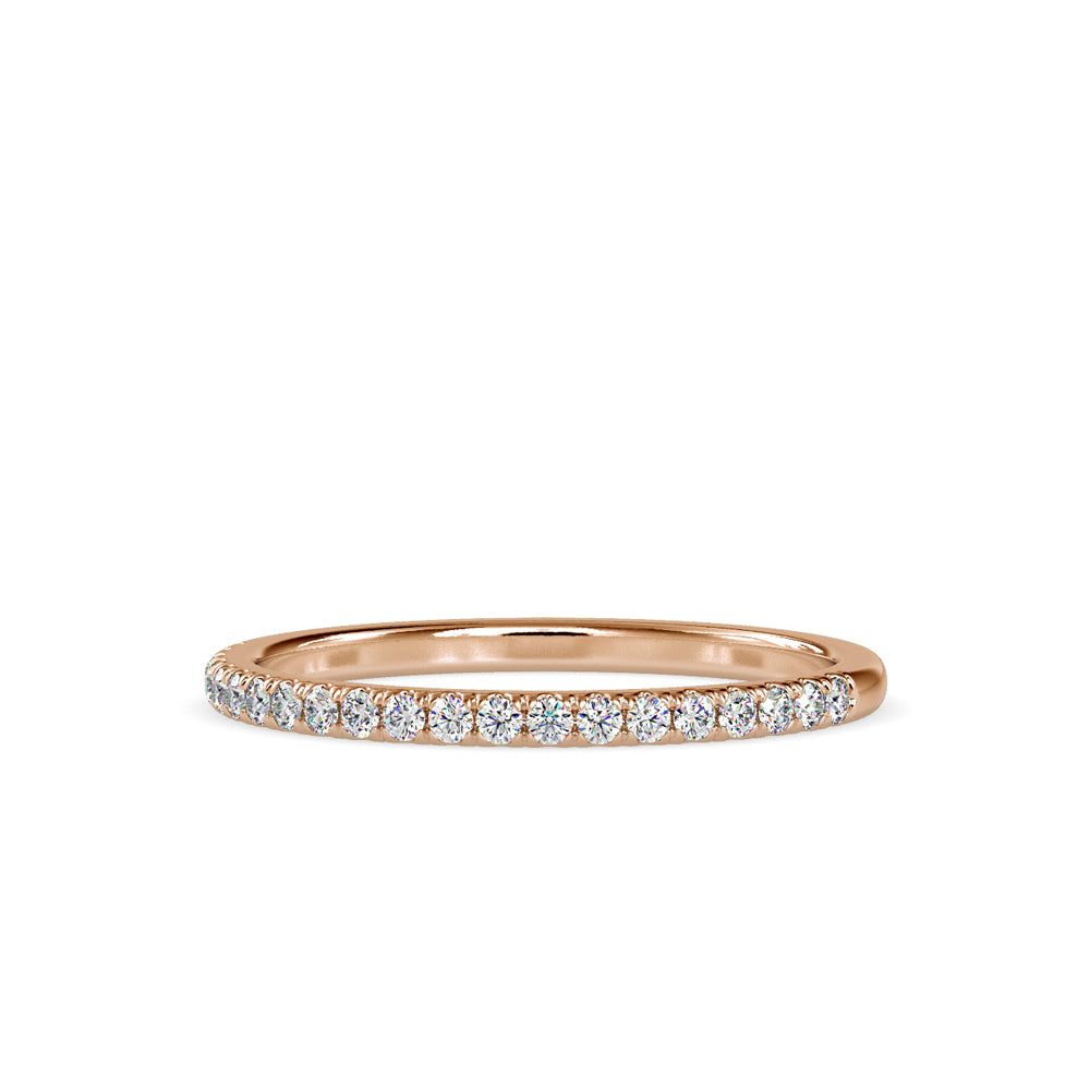 SKU: 0088 (18K) Petite Diamond Wedding Band in Rose Gold.