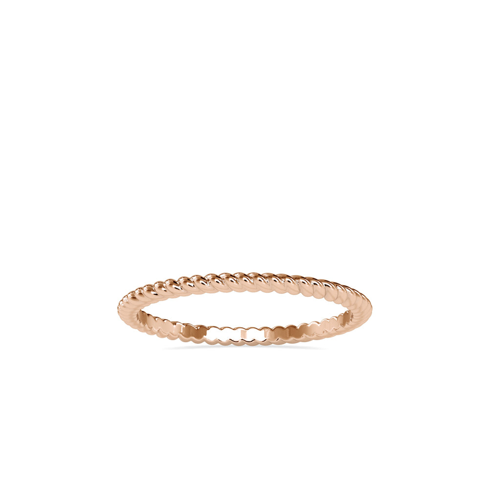 SKU: 0089 (18K) Petite Rope Ring in Rose Gold.