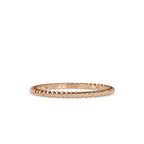 SKU: 0089 (14K) Petite Rope Ring in Rose Gold.