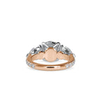 SKU: 0090 (22K) Two-tones pearl-Round Engagment Ring in Rose Gold.