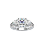 SKU: 0090 (10K) Two-tones pearl-Round Engagment Ring in Rose Gold.