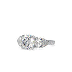 SKU: 0090 (18K) Two-tones pearl-Round Engagment Ring in Rose Gold.
