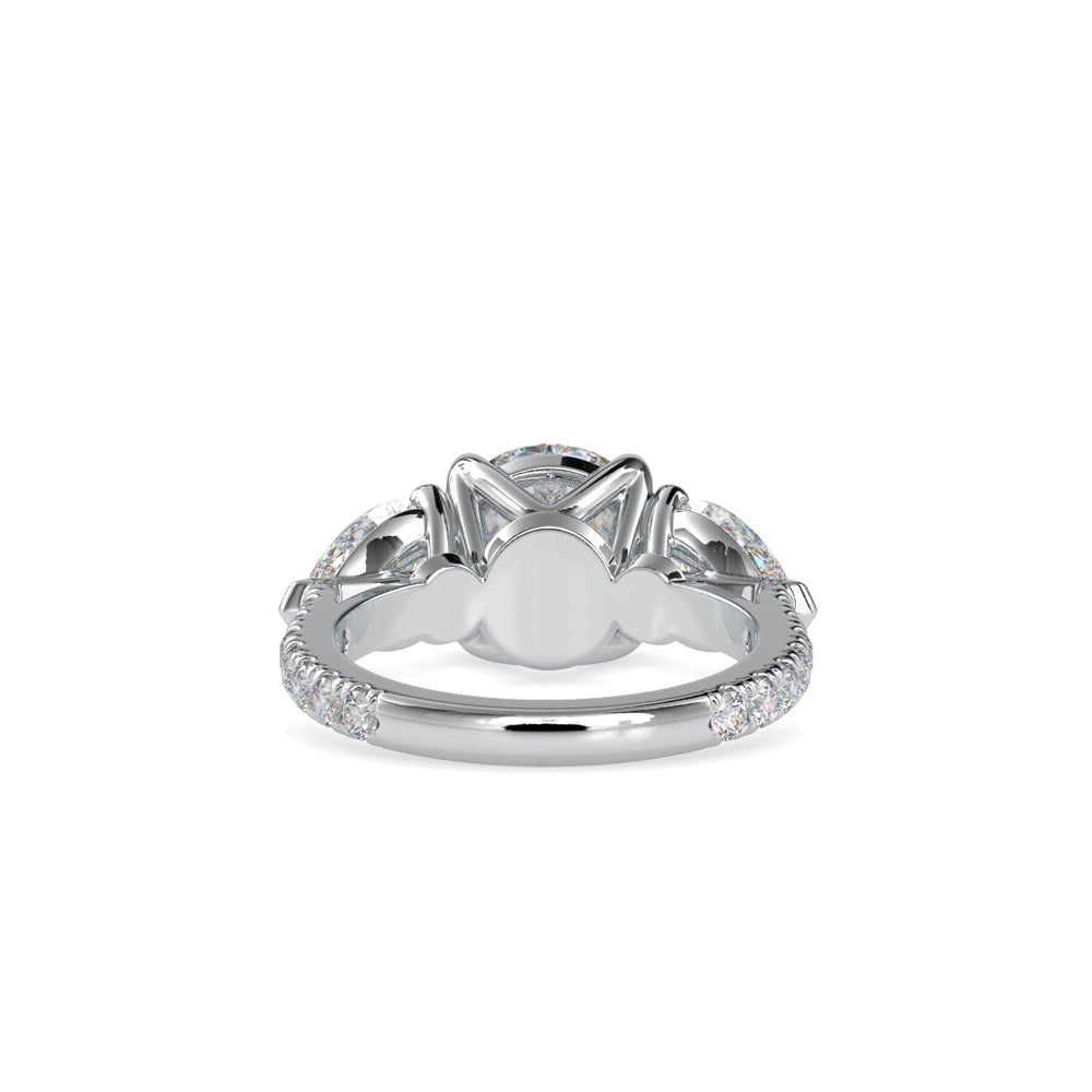 SKU: 0090 (10K) Two-tones pearl-Round Engagment Ring in Rose Gold.