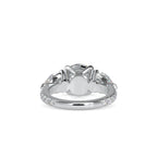 SKU: 0090 (18K) Two-tones pearl-Round Engagment Ring in Rose Gold.