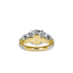 SKU: 0090 (10K) Two-tones pearl-Round Engagment Ring in Rose Gold.