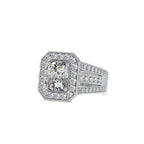 SKU: 0091 (14K) Cushion Halo Triple Split Shank Engagment Ring in Rose Gold.