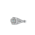 SKU: 0093 (18K) Vintage-inspired Emrald Diamond Split Shank in Rose Gold.