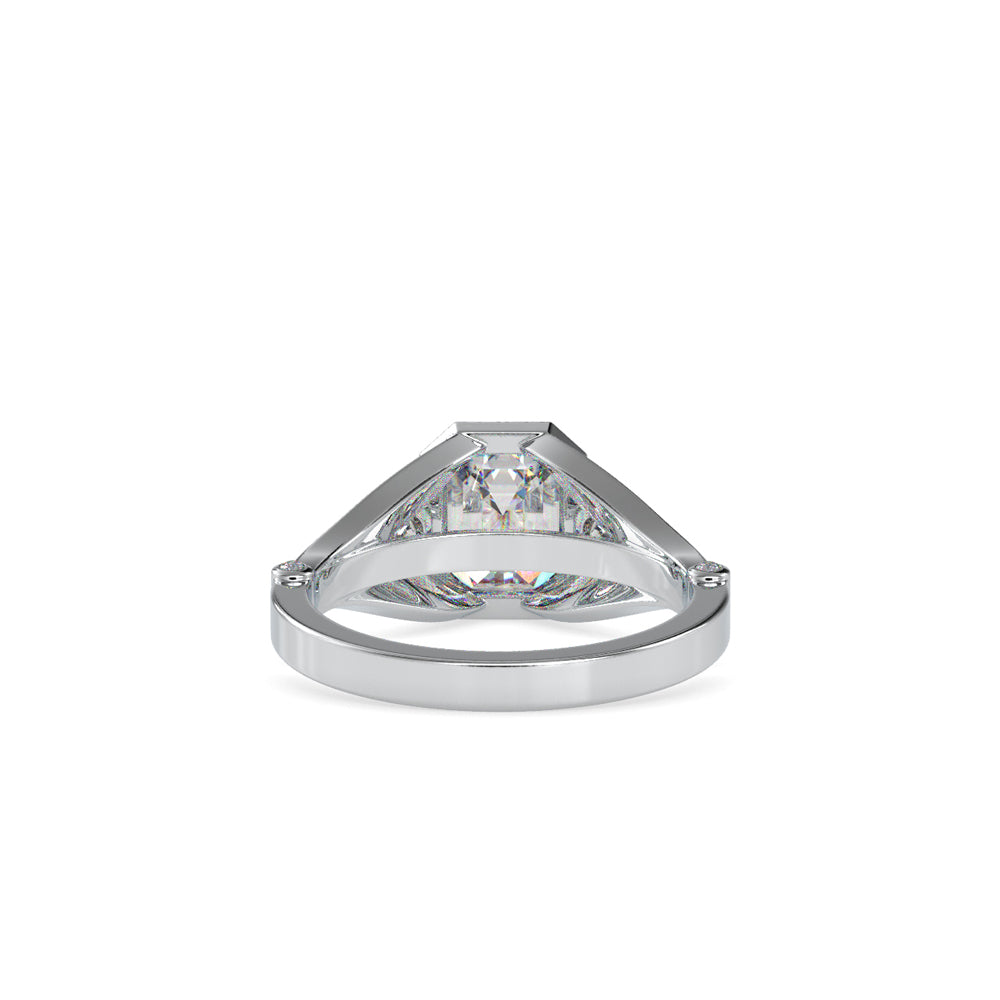 SKU: 0093 (14K) Vintage-inspired Emrald Diamond Split Shank in Rose Gold.