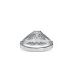 SKU: 0093 (10K) Vintage-inspired Emrald Diamond Split Shank in Rose Gold.