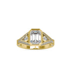 SKU: 0093 (18K) Vintage-inspired Emrald Diamond Split Shank in Rose Gold.