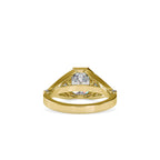 SKU: 0093 (18K) Vintage-inspired Emrald Diamond Split Shank in Rose Gold.
