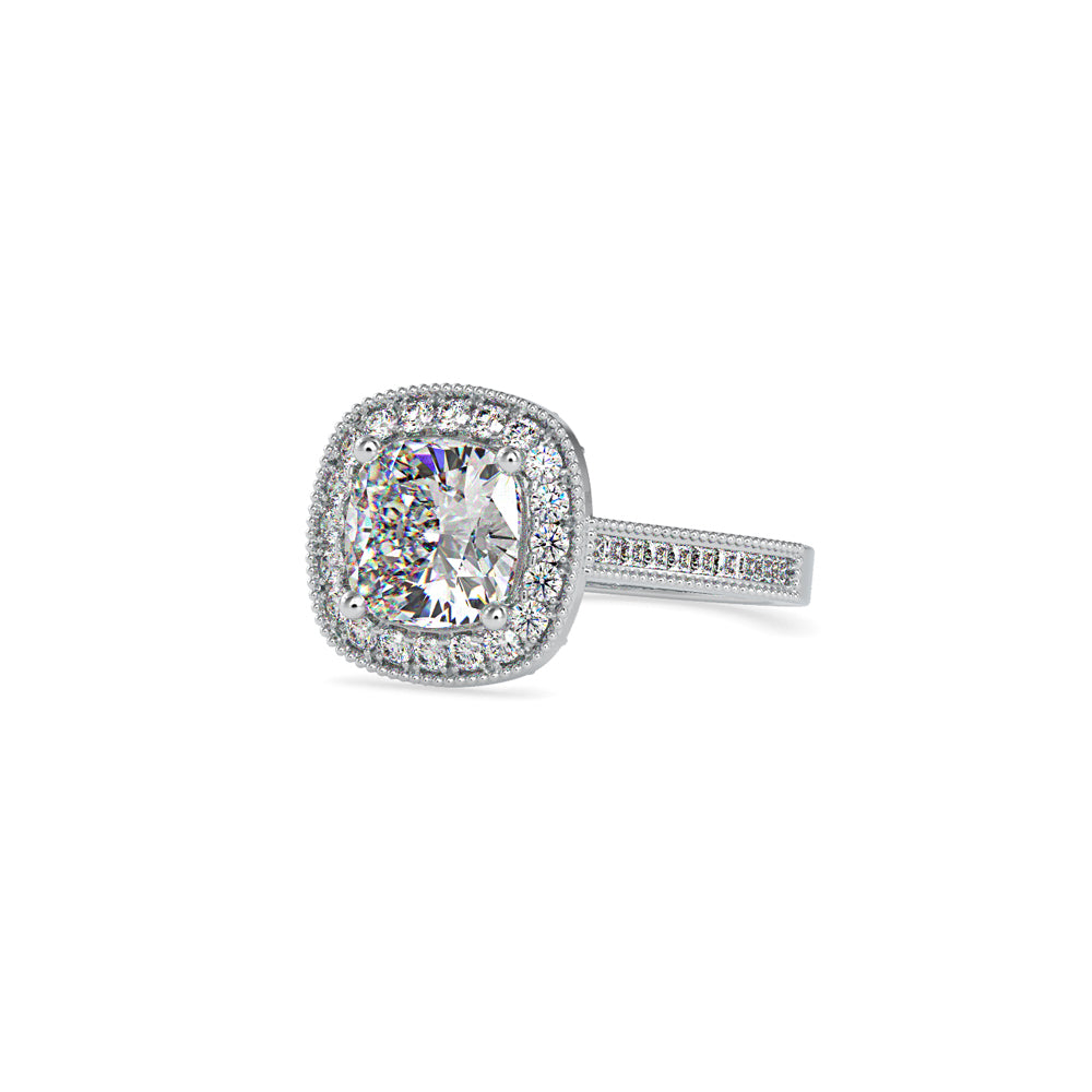 SKU: 0094 (22K) Vintage-Inspired Cushion Halo Engagment Ring in Rose Gold.