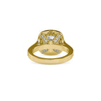 SKU: 0094 (10K) Vintage-Inspired Cushion Halo Engagment Ring in Rose Gold.
