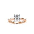 SKU: 0095 (14K) Two-Tone Solitaire Ring in Rose Gold.
